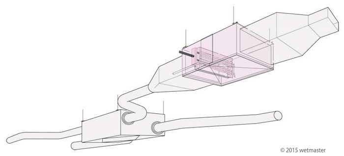 WM-SBA-Pシリーズ 全熱交換器とのダクト接続イメージ